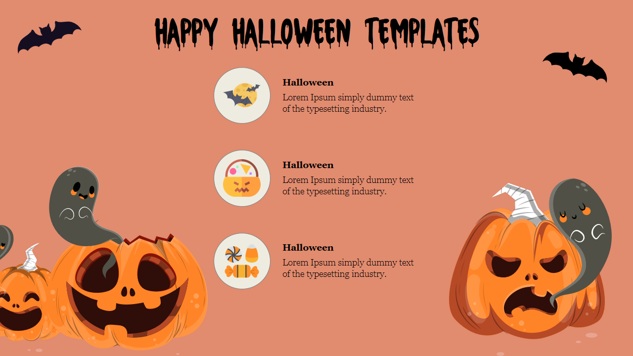 Beautiful Happy Halloween Templates Presentation Slides